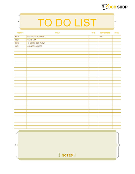 To Do List To Do List