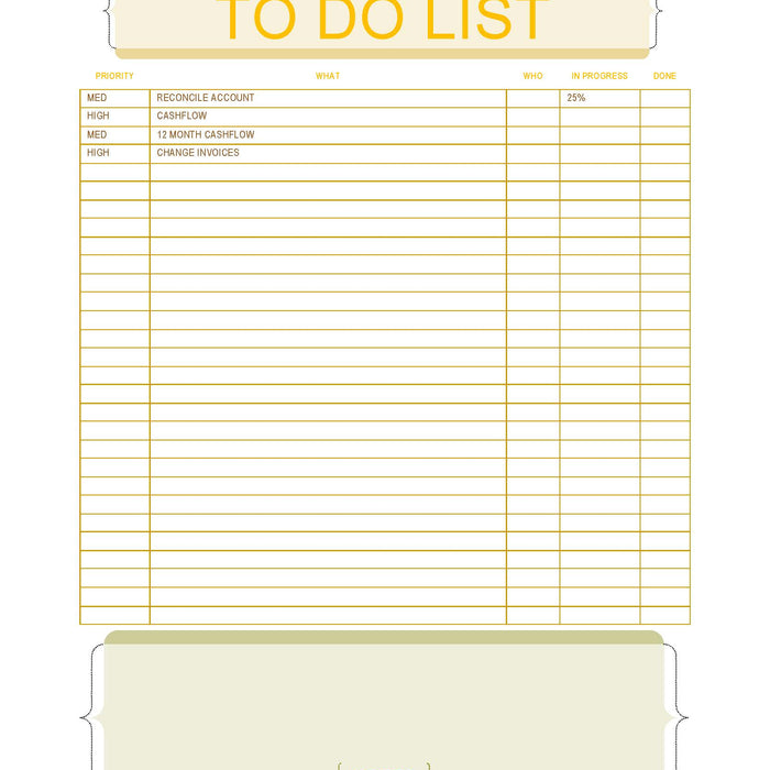 To Do List To Do List
