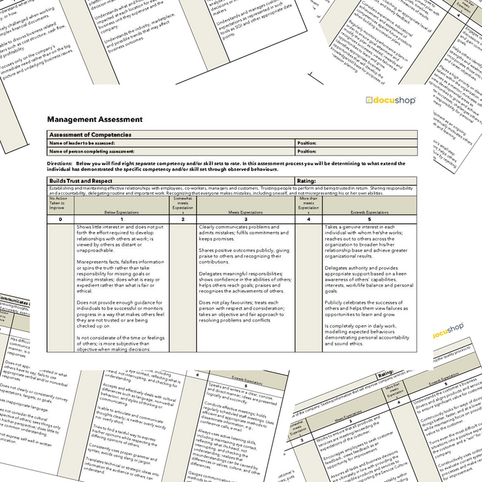 Management Assessment Template Management Assessment Template