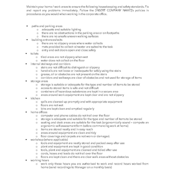Working From Home Safety Rules Working From Home Safety Rules