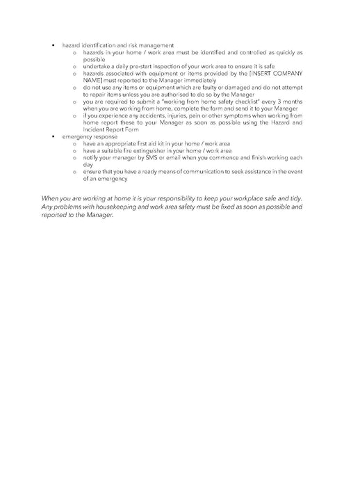 Working From Home Safety Rules Working From Home Safety Rules