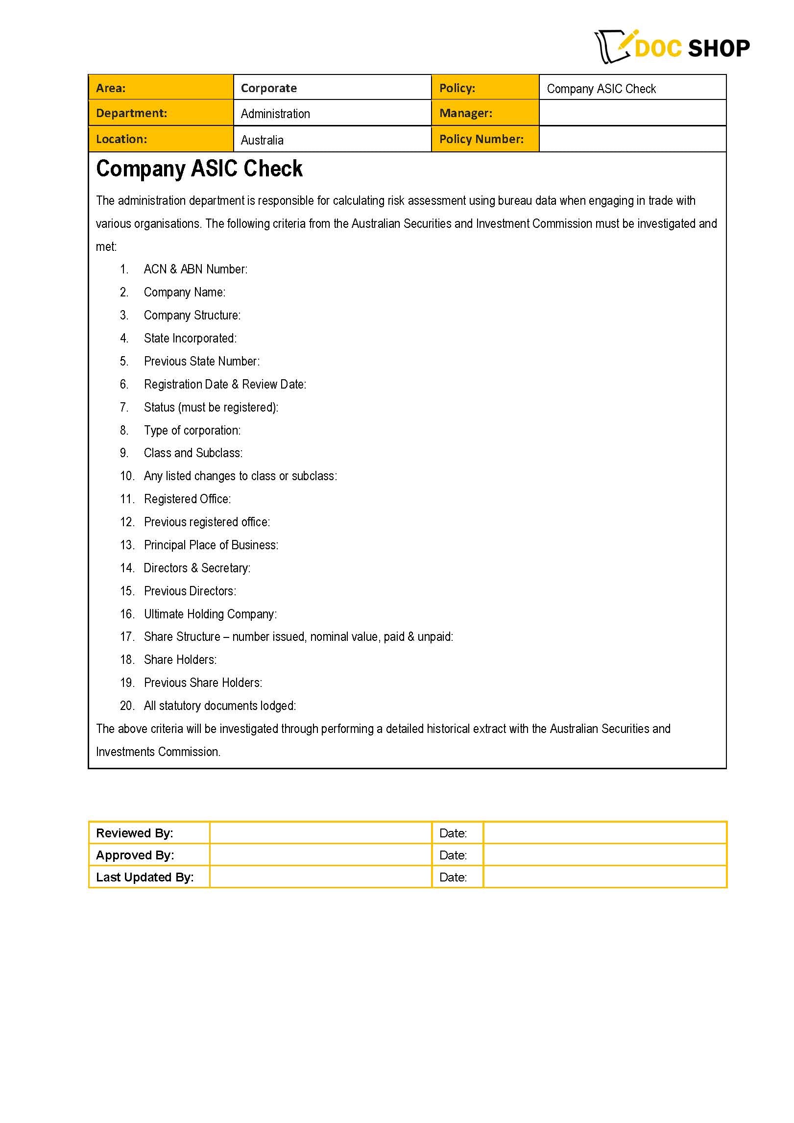 Asic Accountability Statements Accounts Receivable - ASIC Check – docushop