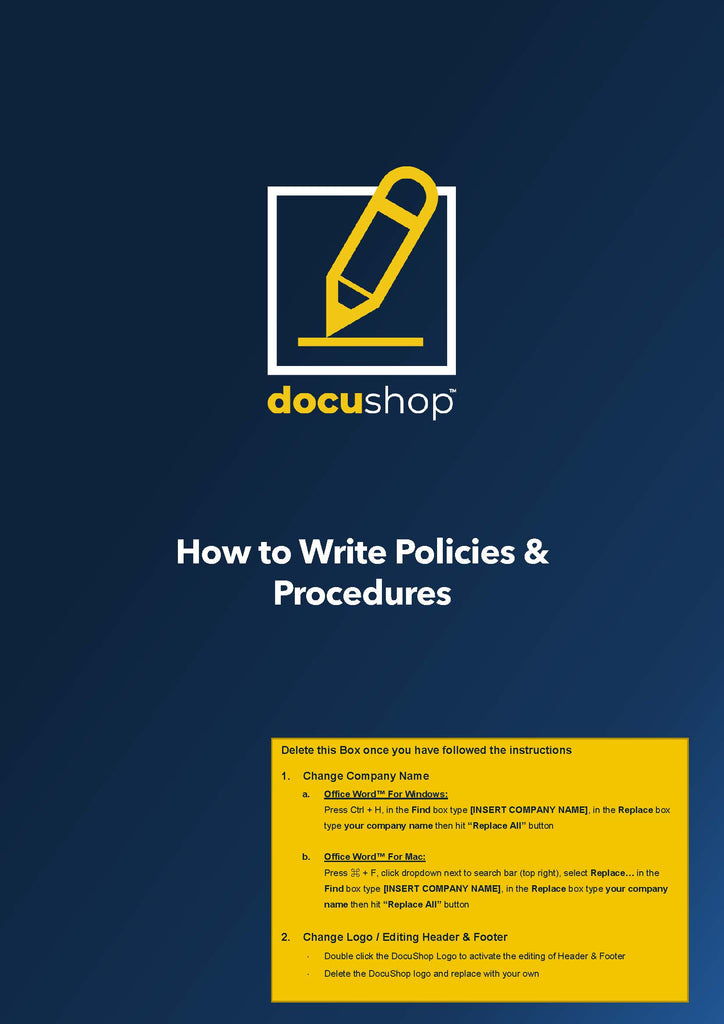 Policies and Procedures Writing Guide