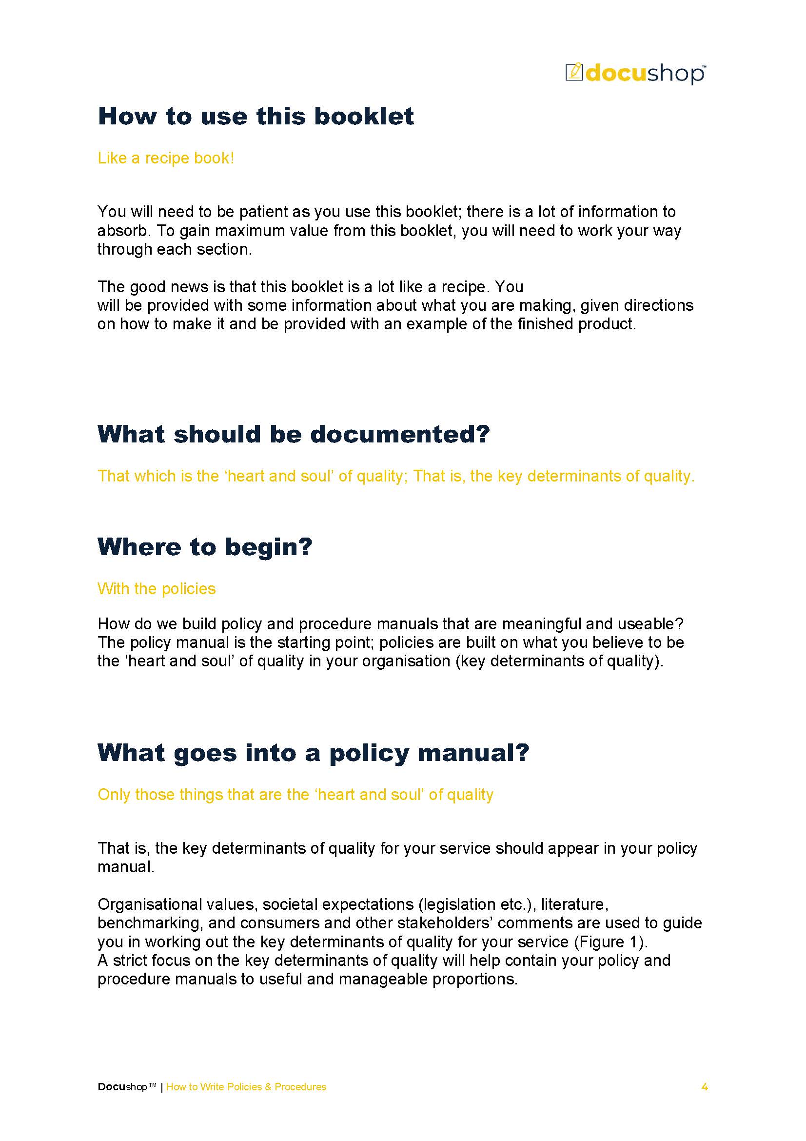 Policies and Procedures Writing Guide – docushop