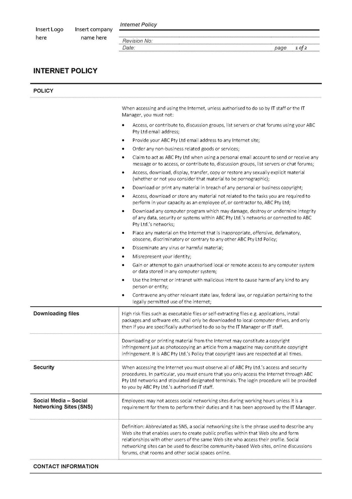Computer Internet Policy Internet Policy – docushop