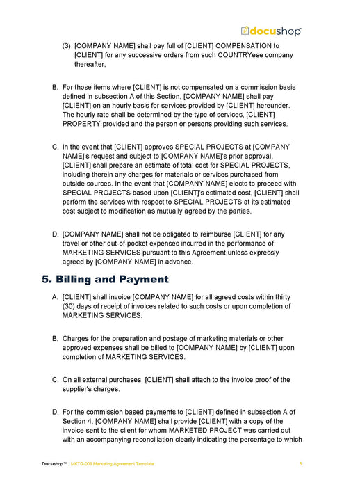 Marketing Contract Agreement Template