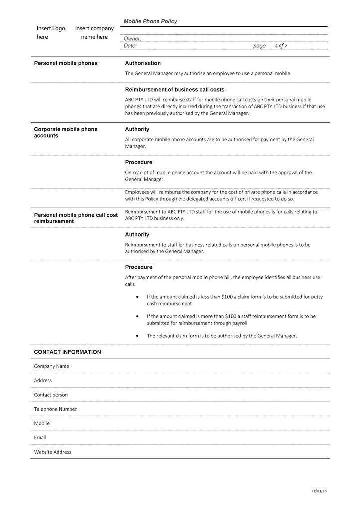 Mobile Phone Policy – docushop