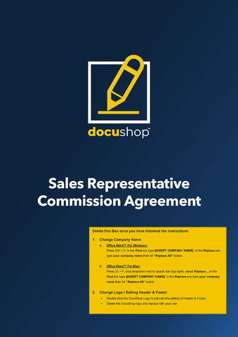 Sales Representative Commission Agreement