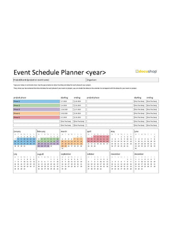 Event Schedule Planner Template